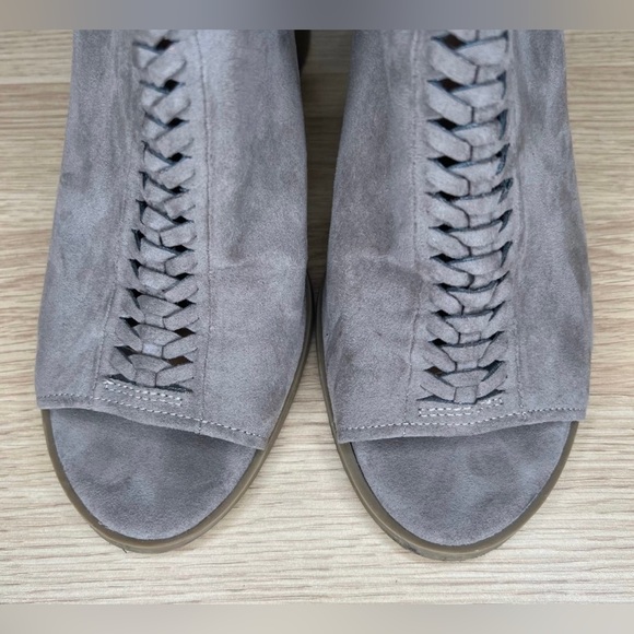 Gap Taupe Suede Peep Toe Booties - Picture 5 of 9